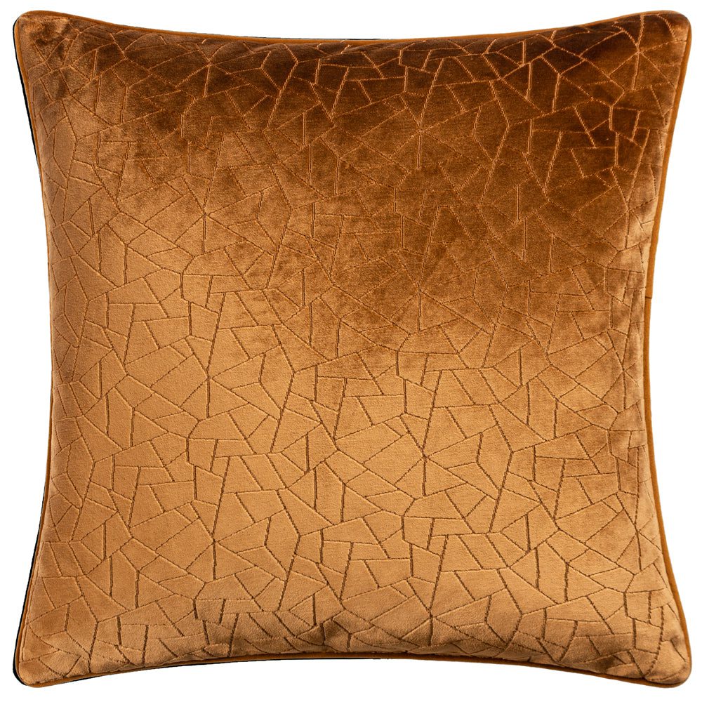 Malans Cut Velvet Piped Cushion Bronze